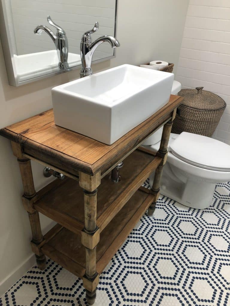 Harrison Avenue basement bathroom vanity - after