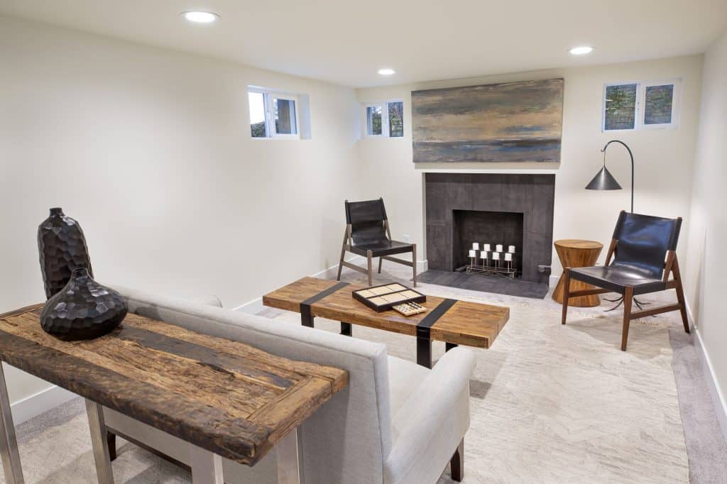Harrison Avenue basement family room - after